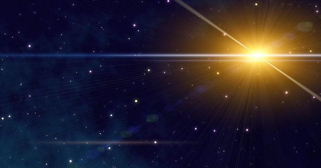 Destello de una estrella en el espacio