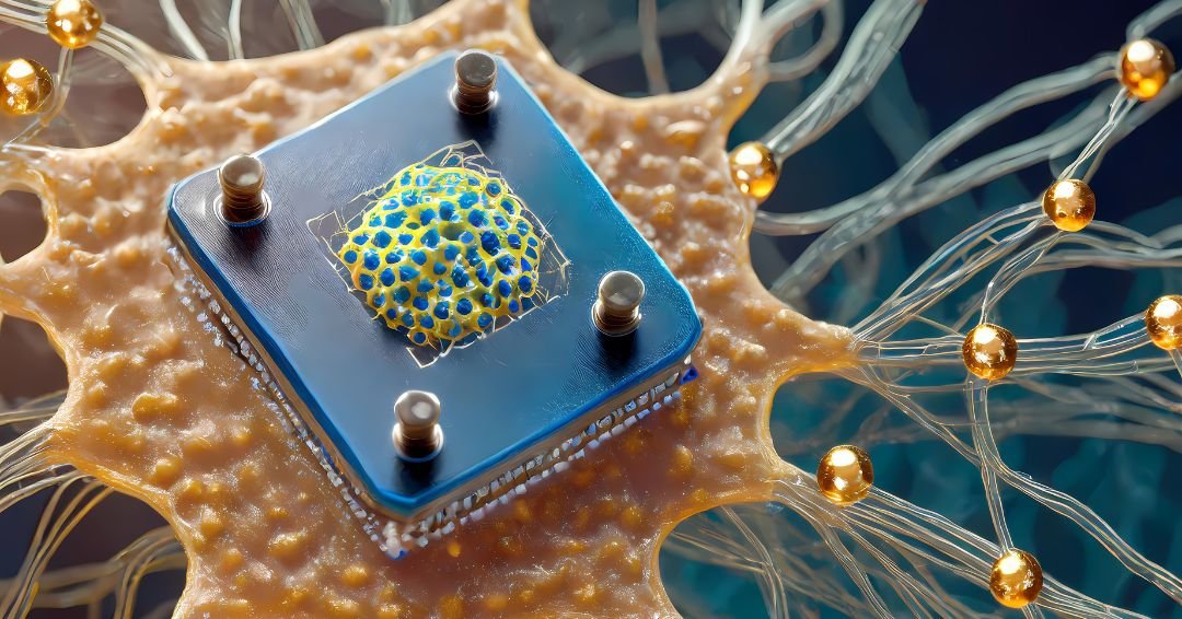 la nanotecnología - microchip implantado en una célula